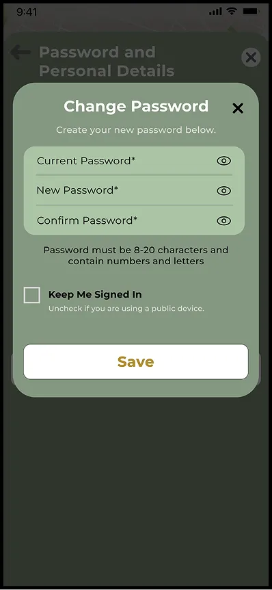 Change password dialog