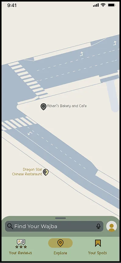 Zoomed map on a single restaurant pin