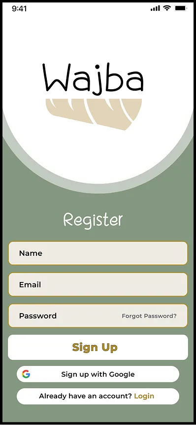 Register screen